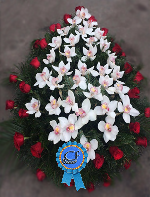 Coroana funerara Orhidee si Trandafiri